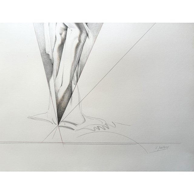 Helene Guetary Modern Cubist Semi Nude Figural Lithograph Signed For Sale - Image 4 of 6