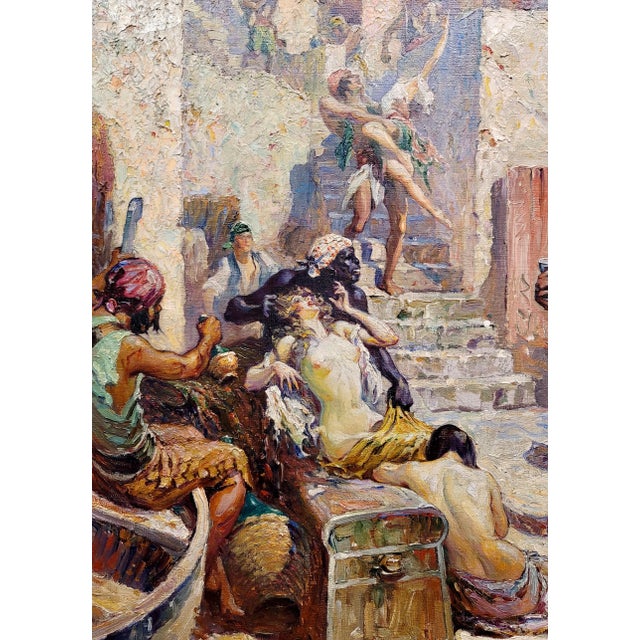 1920s Glenn Crawford Sheffer-Barbarossa Pirates Looting a Village-1920s Oil Painting For Sale - Image 5 of 13