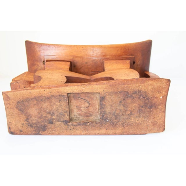 Antique Ghanian Ashanti Style Stool With Leopard Carved, Africa For Sale - Image 11 of 13