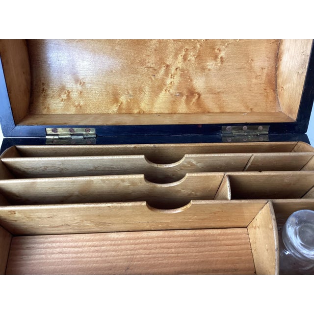 Wood Antique Late 19th Century Burl Wood Dome Letter Writing Treasure Box For Sale - Image 7 of 11