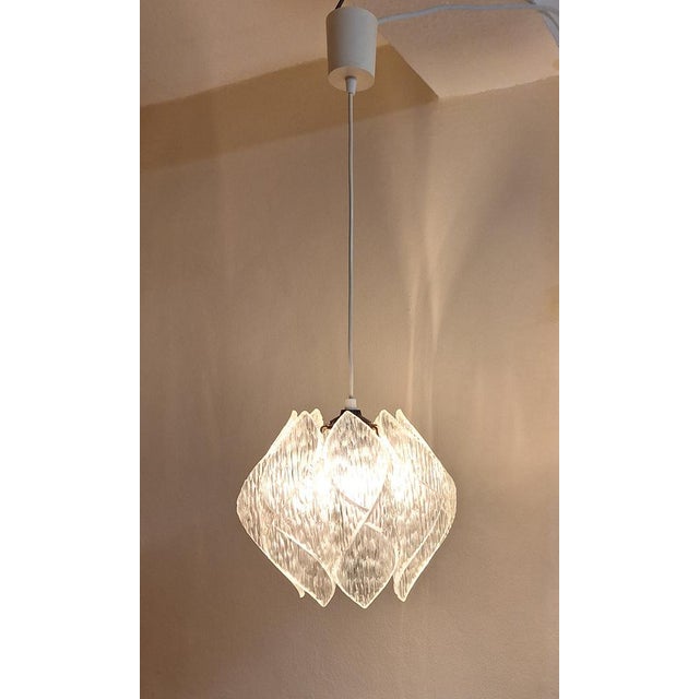 Vintage German Ceiling Lamp with Transparent Plastic Shade by Heilmann, 1970s For Sale - Image 3 of 8