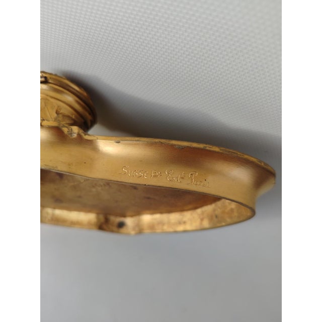 Bronze Inkwell, by J. Guerardeau and Susse Frères. 19th Century. Gilt bronze plane tree model, sculpted by Guerardeau and...