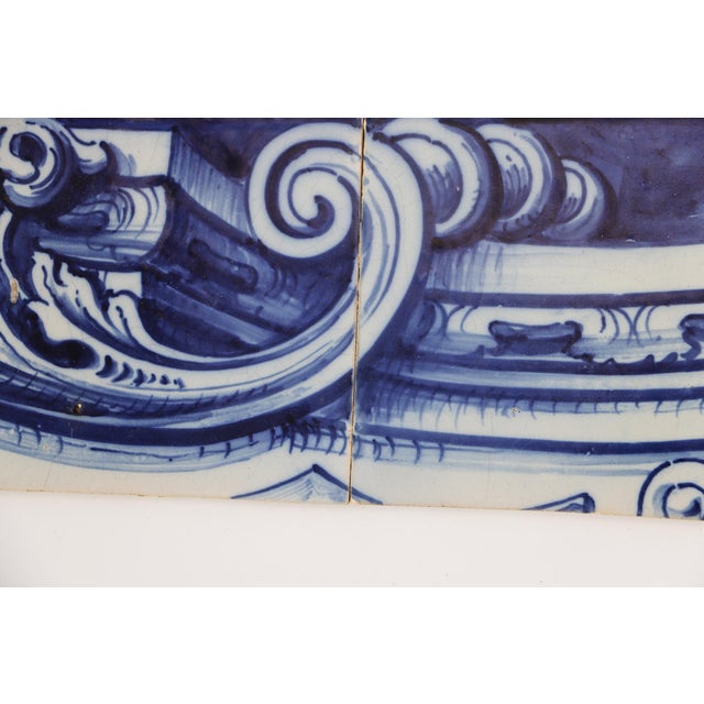 19th Century Set of Four Portuguese Tiles With a Baroque Border Motif For Sale - Image 6 of 7