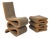 Easy Edges Wiggle Side Chair with Stool by Frank Gehry for Vitra, Set of 2 For Sale
