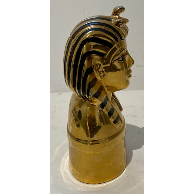 Tutankhamun Decanter Italian Ceramic 1970s For Sale - Image 4 of 15
