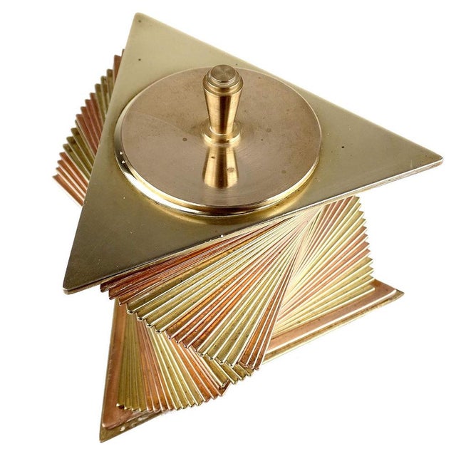 Art Deco Copper and Brass Box in the style of John Otar, 1930s For Sale - Image 9 of 10
