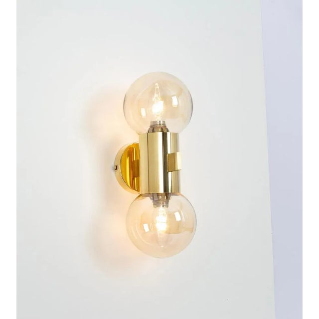1970s Brass and Smoked Glass Sconces in the style of Sciolari, Germany, 1970s, Set of 2 For Sale - Image 5 of 9