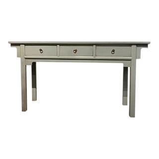 Asian Apron Design Console Table-Dark Gray For Sale