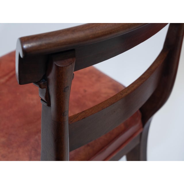 Regency Mahogany Sabre Leg Dining Chairs with Leather Seats, 1825, Set of 6 For Sale - Image 12 of 18
