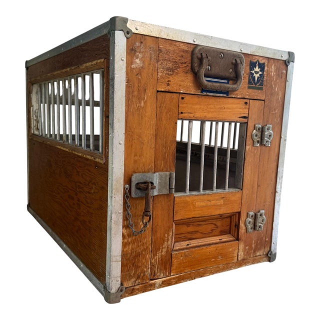 1960s Kroyer Crates Dog Handlers’ Guild Wood and Metal Travel Kennel For Sale In Pittsburgh - Image 6 of 12