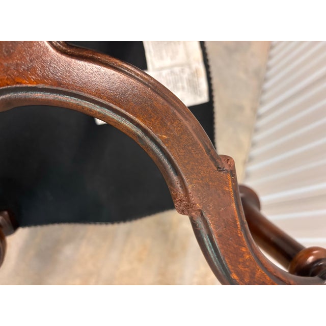 Early 20th Century Theodore Alexander Burgundy Leather and Brass Studded Armless Side Chair for Library Dining For Sale - Image 11 of 12