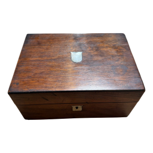 Late 19th Century Victorian Rosewood Box With Mother of Pearl Inlay