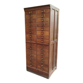 Vintage Danish Archive Filing Cabinet in Oak from Silkeborg Møbelfabrik, 1920s For Sale