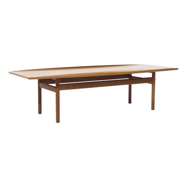 Grete Jalk for Poul Jeppesen Mid Century Danish Teak Surfboard Coffee Table For Sale