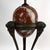 Vintage Neoclassical Athénienne Table Lamp With Red Marble Orb & Pleated Shade For Sale - Image 12 of 17