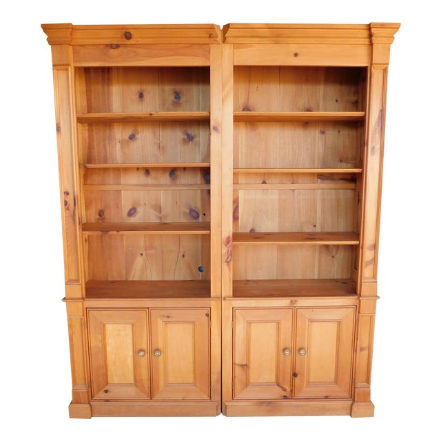 Custom Knotty Pine Open Bookcases a Pair Chairish