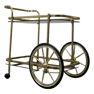 Mid-Century Modern German Brass Serving Trolley, 1970s For Sale
