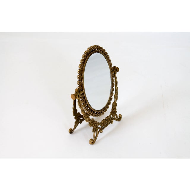 Vintage Brass Tabletop Vanity Mirror Chairish