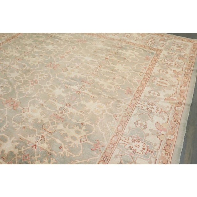 Early 20th Century Lotto Motif Anatolian Oushak Square Rug rug no.j4908 For Sale - Image 5 of 11