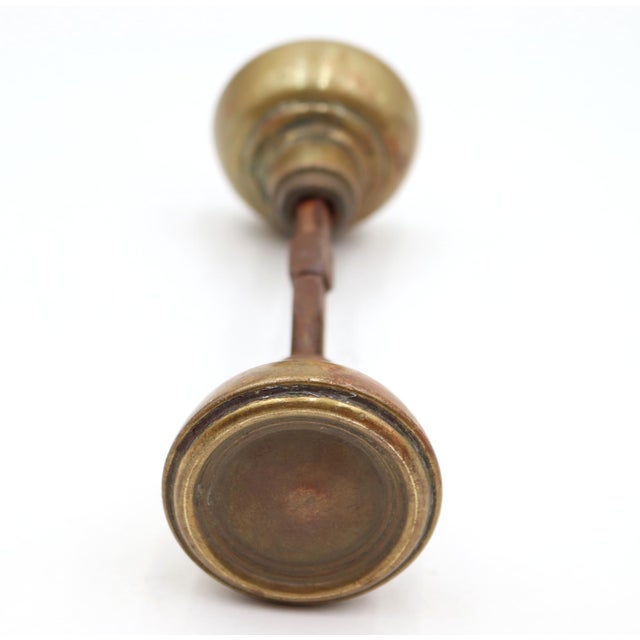 Mid 20th Century Pair of Vintage Concentric Brass Passage Door Knobs For Sale - Image 5 of 5
