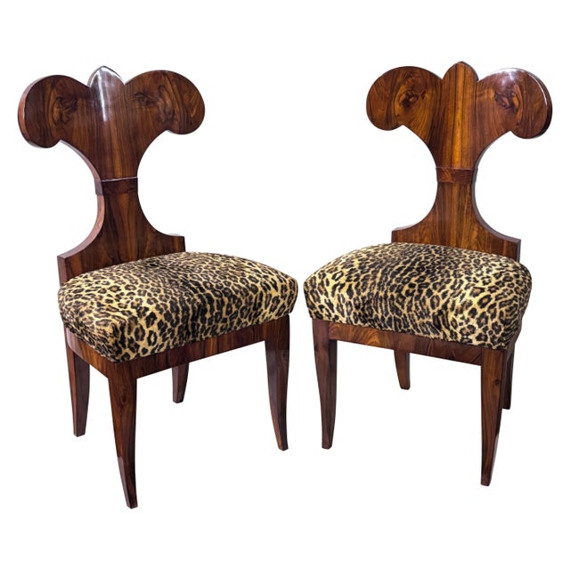 A Pair of Large 19th Century Mahogany Biedermeier Period Side Chairs For Sale - Image 9 of 9