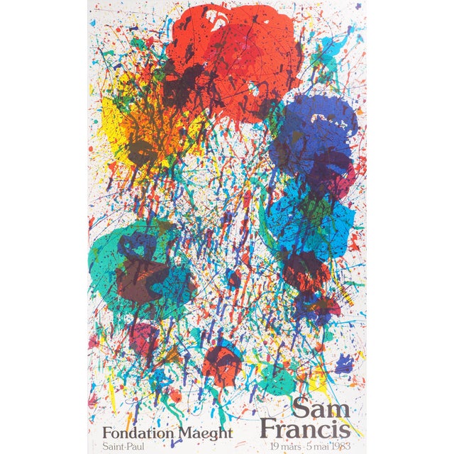 Vintage Lithograph Explosion of Colors Poster attributed to Sam Francis, 1983 For Sale - Image 7 of 7