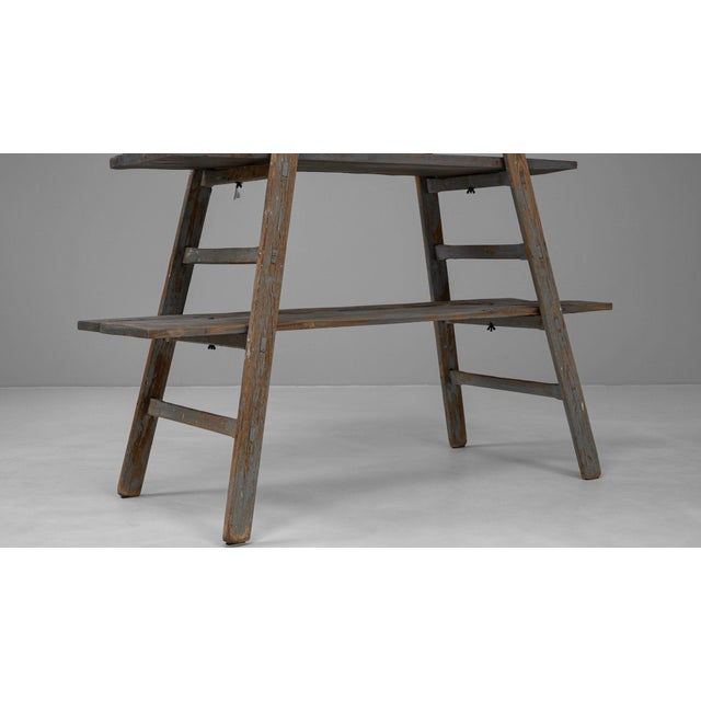 Mid 20th Century France Gray Wood Bookcase For Sale - Image 9 of 11