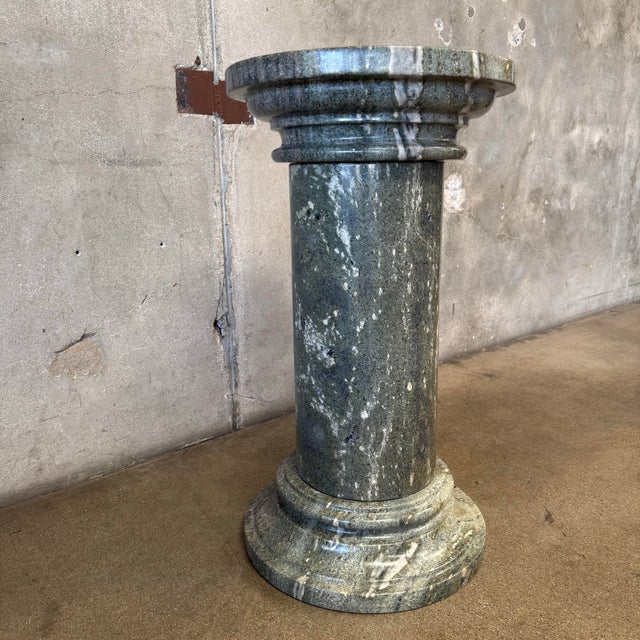 Italian Vintage Green Marble Pedestal #1 For Sale - Image 3 of 10