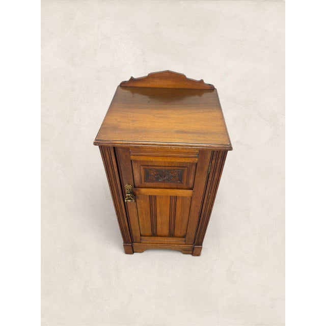Wood Antique English Oak Bedside Pot Cupboard For Sale - Image 7 of 7