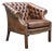 Brown Leather Club Armchair, 1880s For Sale