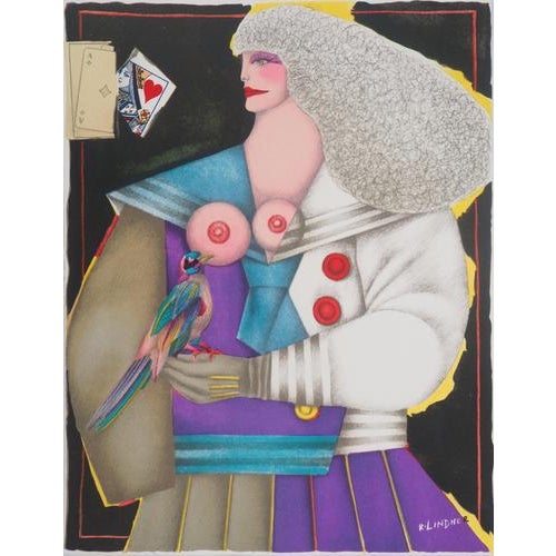 Richard Lindner, Queen of Hearts, Nude, Original Signed Lithograph For Sale - Image 6 of 6