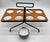Rare Set of MCM Serving Plates and Wood Carry Holder Set of 9 For Sale - Image 9 of 12
