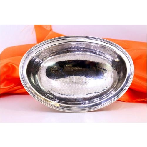 Hammered Silver Elliptical Candy Box For Sale - Image 6 of 7