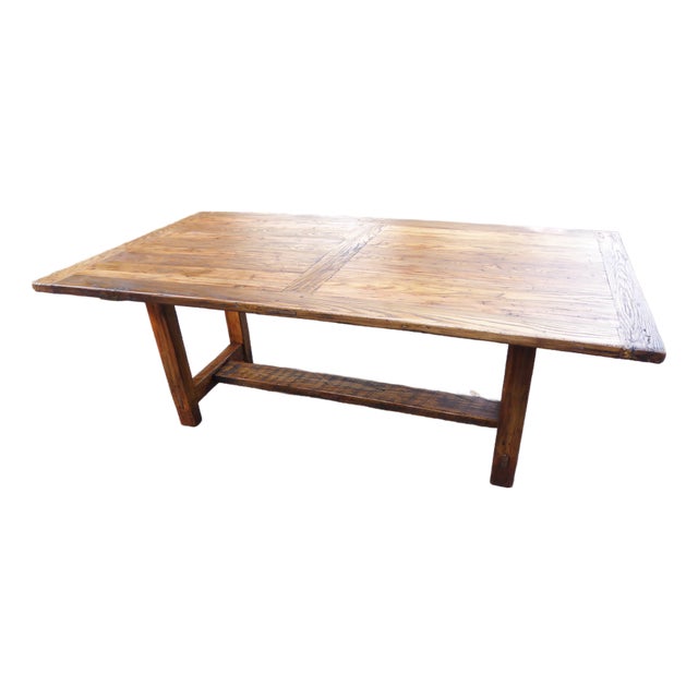 Mid 20th Century Chestnut Farm Table For Sale