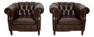 Swedish Leather Club Chairs by Broderna Andersson for Bröderna Andersson, 1950s, Set of 2