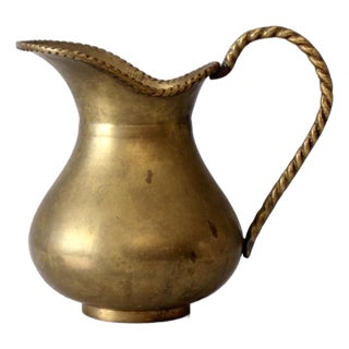 Vintage Decorative Brass Pitcher For Sale