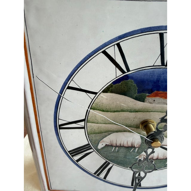 Vintage French Palley Ceramic Clock For Sale - Image 4 of 14
