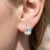 Contemporary Rainbow Moonstone Studs | Dainty Gemstone Statement Halo Cluster Studs | June Birthstone Studs - A Pair For Sale - Image 3 of 3