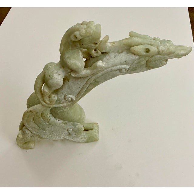 Chinese Archaistic Serpentine Carving of Dragon and Pixiu For Sale - Image 3 of 7