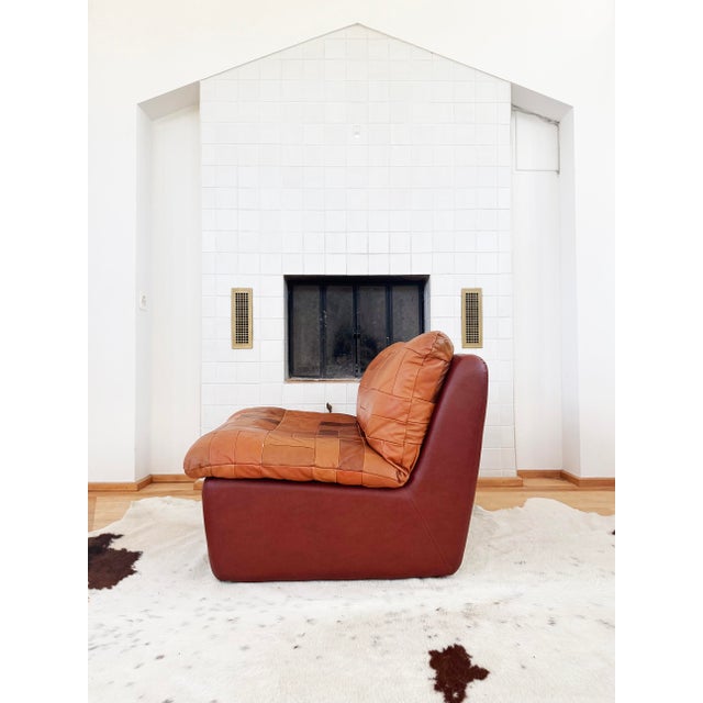 Swedish 1970s Leather Patchwork Lounge Chair by Overman, Similar to DeSede Ds11 For Sale - Image 9 of 10