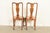 Baker Furniture Style Queen Anne Solid Oak Dining Chairs, Set of Four For Sale - Image 10 of 11