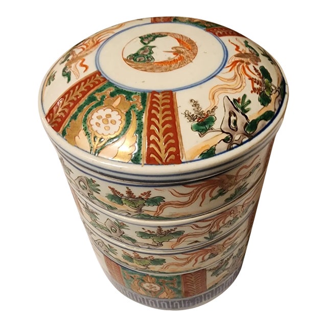 Antique Imari Jubako Bento Box For Sale
