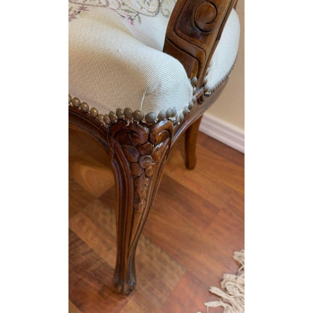 Mid-Century Modern 20 Century Chateau d'Ax Louis XV Tapestry Armchair For Sale - Image 3 of 12