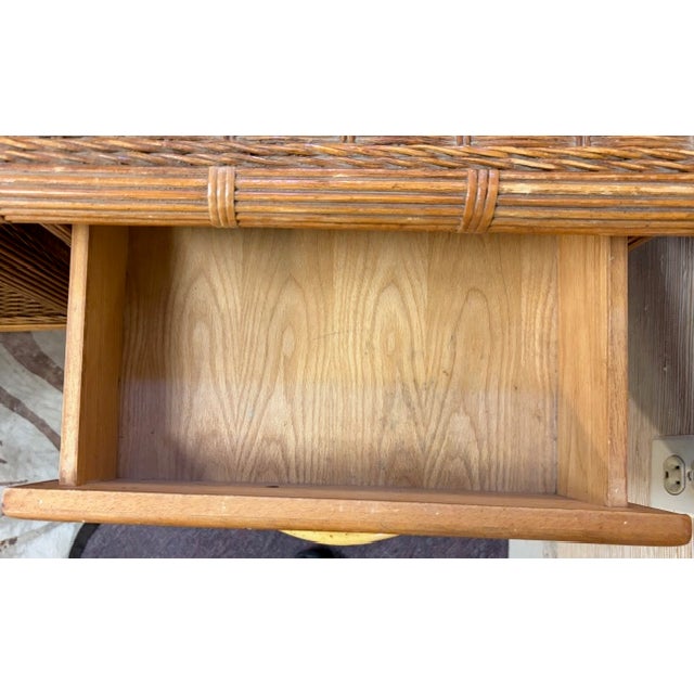 Mid Century Wicker and Rattan Night Stands For Sale In New York - Image 6 of 7