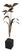 Brutalist torch cut metal flower, mounted on a rectangular wood block. This example is in very good, original, clean and...