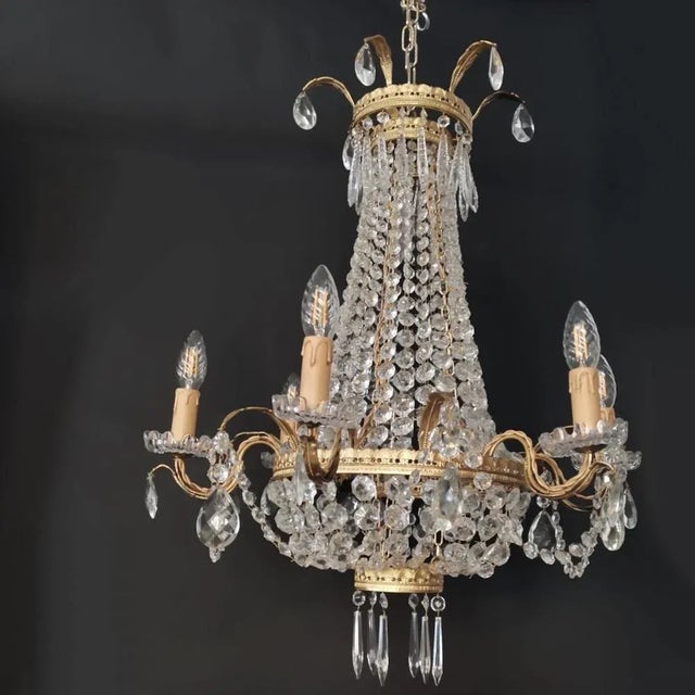 Lüstre a Corbeille Chandelier, 1890s For Sale - Image 10 of 11