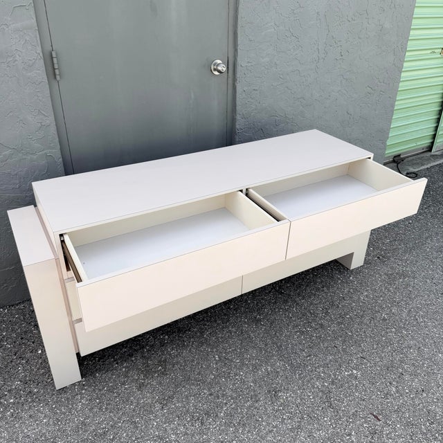 Postmodern Postmodern Light Pink Laminate Floating Dresser For Sale - Image 3 of 7