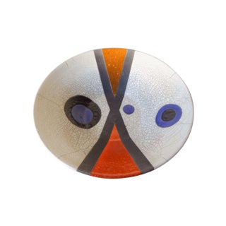 Mid-Century Raku Pottery Bowl For Sale