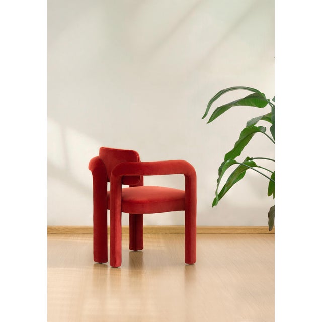 Double Arch Dining Chair in Cotton Velvet from Insidherland For Sale - Image 18 of 18