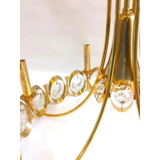 Mid-Century Modern 1970s Gaetano Sciolari Crystal Chandelier For Sale - Image 3 of 7
